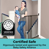 Tall Easy Swing & Lock Gate Series 2 Bronze: Certified Safe - rigorously tested and approved by the Baby Safety Alliance.