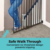 Tall Easy Swing & Lock Gate Series 2 Bronze: Safe Walk Through - convenient no-threshold design prevents tripping.