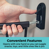 Tall Easy Swing & Lock Gate Series 2 Bronze: Convenient Features - opens with one hand so you can juggle snacks, toys and little ones like a pro. 