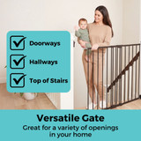 Tall Easy Swing & Lock Gate Series 2 Bronze: Versatile gate - great for a variety of openings in your home such as doorways, hallways, top of stairs.