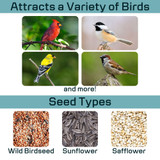 North States Garden Pavilion Birdfeeder Vermillion Red: Attracts a variety of birds and seed types (wild birdseed, sunflower, safflower).