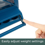 North States Blue Barn Squirrel Resistant Feeder: Easily adjust weight settings.