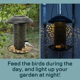 North States Nature's Yard Black Solar Lantern Birdfeeder: Feed the birds during the day, and light up your garden at night!