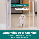 StepSafe Walk-Thru Pet Gate White: Extra Wide Door Opening - 19" door opening allows for easy walk-through, 19" wide door (other gates 16"). 