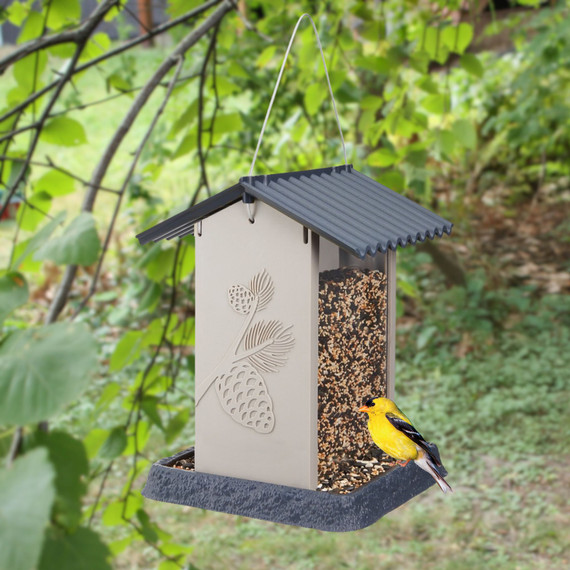 Greige Pinecone Birdfeeder