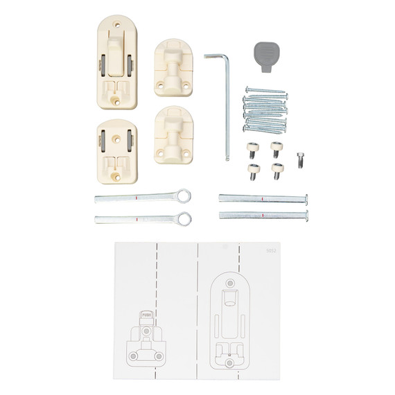 Hardware Package for Tall Easy Swing & Lock Gate Series 2 Warm White Model #5052 (for use with gates manufactured AFTER 09/05/2025 only)