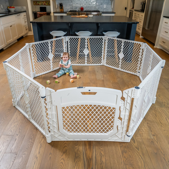 Toddleroo by North States Superyard Ultimate 8-Panel Dove White