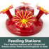 Perfect Petal 38 oz. Hummingbird Feeder: Feeding stations - four feeding stations with vibrant red flowers allow more hummingbirds to feed. 