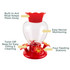 Perfect Petal 38 oz. Hummingbird Feeder: Built-in Ant moat keeps pests away, twist off base for easy filling & cleaning, easy nectar monitoring, four feeding stations.