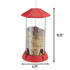 Red Gazebo birdfeeder dimensins: 10.25" tall, 6.25" wide