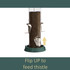 2-In-1 Hinged-Port Birdfeeder 4 Perch Green: Flip up to feed thistle.