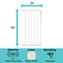 6-Bar Linen Extension for Deluxe Decor Gate: Dimensions - 30" tall, 15" wide. Material: heavy duty steel, Color: warm white, Mounting: Hardware.
