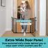 Deluxe Décor Gate: Extra-Wide Door Panel 25.5" wide door, other doors 16" - door automatically closes behind you or stays open when pushed past 90 degrees.