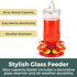 Stargazer Glass 26 oz. Hummingbird Feeder: Stylish Glass Feeder - 24 oz. capacity feeder includes a decorative glass reservoir and all-weather durability. 26 oz. nectar capacity, Easy nectar monitoring, Weather resistant