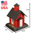 School House Birdfeeder: Made in USA, Dimensions: 9.5" long, 10.25" wide, 13.25" tall. 