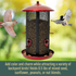  Crimson Extra-Large Twin Feeder: Add color and charm while attracting a variety of backyard birds! Holds 8.5 lbs. of mixed seed, sunflower, peanuts, or nut blends.