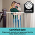 Tall Easy Swing & Lock Gate Series 2 Warm White: Certified Safe - rigorously tested and approved by the Baby Safety Alliance.