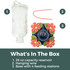 Starburst 26 oz. Hummingbird Feeder: What's in the box - 1. 26 oz. capacity reservoir, 2. Hanging wire, 3. Base with 4 feeding stations.