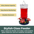 Starburst 26 oz. Hummingbird Feeder: Stylish Glass Feeder - 26 oz. capacity feeder includes a decorative glass reservoir and all-weather durability. 26 oz. nectar capacity, Easy nectar monitoring, Weather resistant