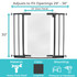 Toddleroo by North States StepSafe Clear Walk-Thru Gate - adjusts to fit openings 29" - 38", with an 18" door panel, 30" tall.  Material: heavy duty steel, Color: graphite, Mounting: Pressure or Hardware