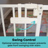StepSafe Auto-Close Gate White - Swing control: Optional swing control stopper prevents gate from swinging over the stairs.