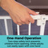 StepSafe Auto-Close Gate White - One-Hand Operation: Two-step safety lock prevents children from opening, while adults can easily open with one hand.