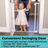 StepSafe Auto-Close Gate White - Convenient swinging door: Automatically swings closed behind you, swings 180 degrees both ways, stays open past 90 degrees.