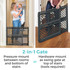Supergate Secure Black - 2-in-1 Gate: Pressure-mount between rooms and bottom of stairs, or hardware-mount as swing gate at top of stairs (tools required)