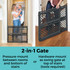 Supergate Secure Black: 2-In-1 Gate - pressure-mount between rooms and bottom of stairs or hardware-mount as swing gate at top of stairs (tools required)