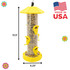 2-In-1 Hinged-Port Birdfeeder Fiesta Yellow dimensions 15.5" tall x 6.25" wide. Made in USA