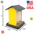 Fiesta Yellow Hopper Birdfeeder dimensions: 11" tall, 8.25" wide, 8.25" deep. Made in USA.