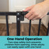 StepSafe Auto-Close Gate Black: One-Hand Operation - two-step safety lock prevents children from opening, while adults can easily open with one hand. 