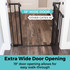 StepSafe Auto-Close Gate Black: Extra wide door opening - 19" door opening allows for easy walk-through. 19" wide door, other gates only 16".