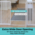 StepSafe Extra-Wide Auto-Close Gate: Extra wide door opening - 19" door opening allows for easy walk-through. 19" wide door, other gates only 16".