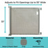 SmartFit Retractable Mesh Gate  Gray: Adjusts to fit openings up to 55" wide, 33" tall, material: metal & plastic mesh, Color: white, Mounting: hardware only.