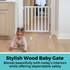 LuxeCraft Wood Gate White: Stylish Wood Baby Gate - blends beautifully with today's interiors while offering dependable safety.