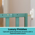 LuxeCraft Wood Gate Jack Pine Green: Luxury finishes - upscale gold hardware accents adds a sophisticated touch.