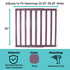 LuxeCraft Wood Gate Plum Purple: Adjusts to fit openings 25.25" - 39.25" wide, 30" tall, material painted wood & steel hardware, color Midnight Blue, mounting hardware only. 