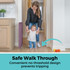 LuxeCraft Wood Gate Plum Purple: Safe Walk Through - convenient no-threshold design prevents tripping.