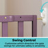 LuxeCraft Wood Gate Plum Purple: Swing control - customize which direction the gate swings for ultimate safety and versatility.