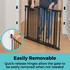 Deluxe Décor Universal Fit Gate Black: Easily removable - quick-release hinges allow the gate to be easily removed when not needed.