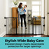 Deluxe Décor Universal Fit Gate Black: Stylish wide baby gate - elevated design meets dependable protection for larger openings.