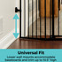 Deluxe Décor Universal Fit Gate Black: Universal Fit - lower wall mounts accommodate baseboards and trim up to 10.5"