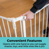Deluxe Décor Universal Fit Gate White: Convenient features - opens with one hand so you can juggle snacks, toys, and little ones like a pro.
