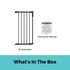 Deluxe Décor Universal Fit Gate Black 15" 6-Bar Extension: What's in the box - 15" extension, instruction manual.