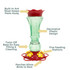 Emerald Blossom 20 oz. Hummingbird Feeder: Built-in Ant moat keeps pests away, decorative plastic design, twist-off base for easy filling & cleaning, five feeding stations, perches allow birds to rest.