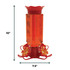 Ruby Bloom 24 oz. Hummingbird Feeder: Dimensions - 10" tall, 7.5" wide.