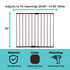 Tall Easy Swing & Lock Gate Series 2 Bronze: Adjusts to fit openings 28.68" - 47.85" wide. Is 36" tall, material: sturdy steel, color: matte bronze, mounting: hardware only.