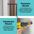StepSafe Auto-Close Gate Black 8" 3-Bar Extension: Pressure mount - ideal for between rooms, hallways, or the bottom of stairs. No tools required! or Hardware mount - for extra secure mounting or at the top of stairs (tools required).