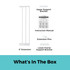 StepSafe Auto-Close Gate White 8" 3-Bar Extension what's in the box: 4" extension, upper support bracket, instruction manual, extension pins, lower frame support bracket.